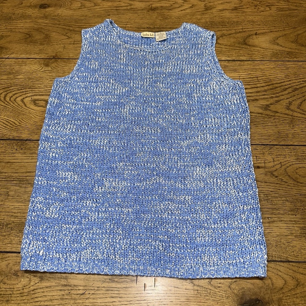 90's Linden Hill Blue Cable Knit Tank Top‎ Sleeveless Classic Casual | Women's S